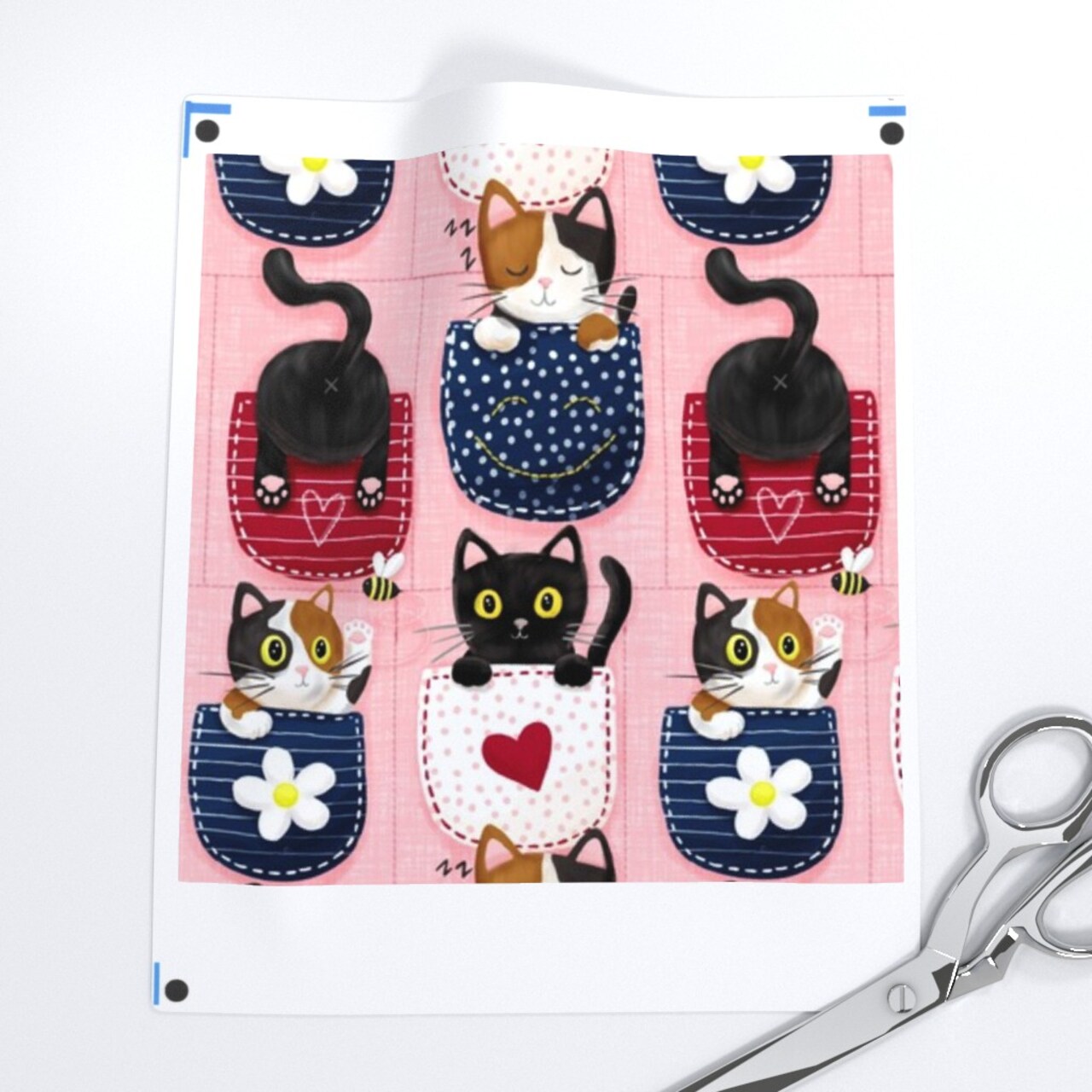 Whimsical Kittens Cat Custom Removable Wallpaper by Spoonflower Peel & Stick Wallpaper 2FT Wide